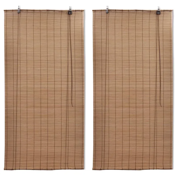 Stores roulants en bambou 2 pcs Marron 120x220 cm