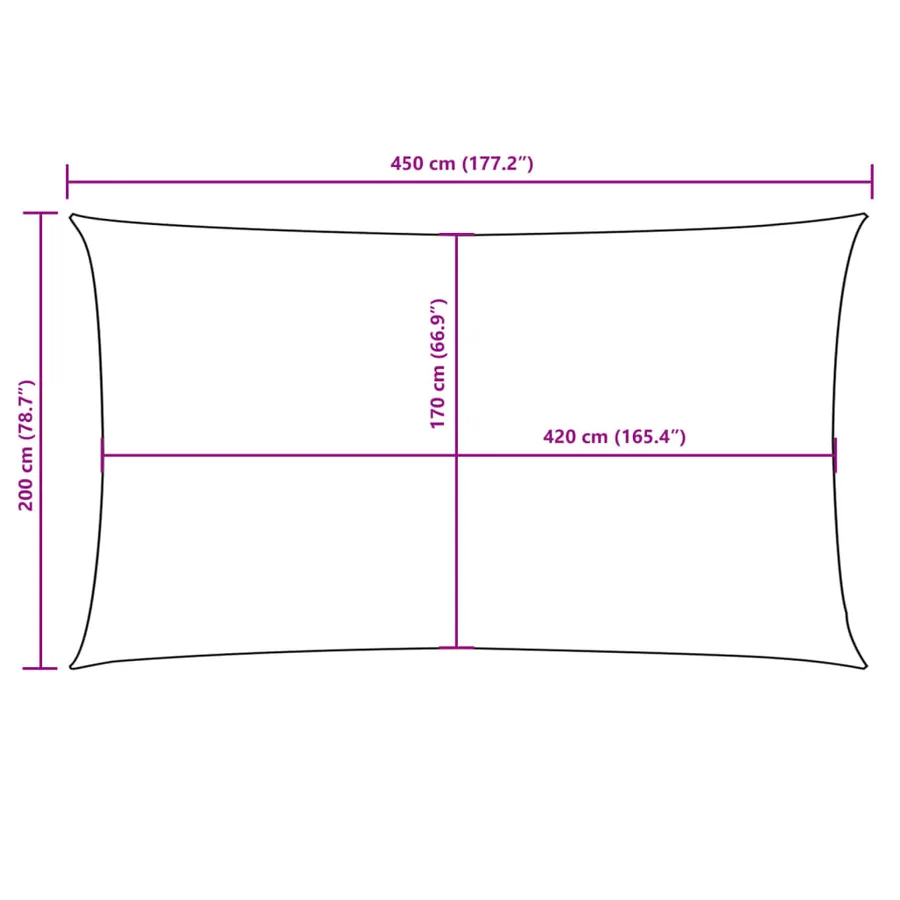 Voile de parasol tissu oxford rectangulaire 2x4,5 m beige - 10