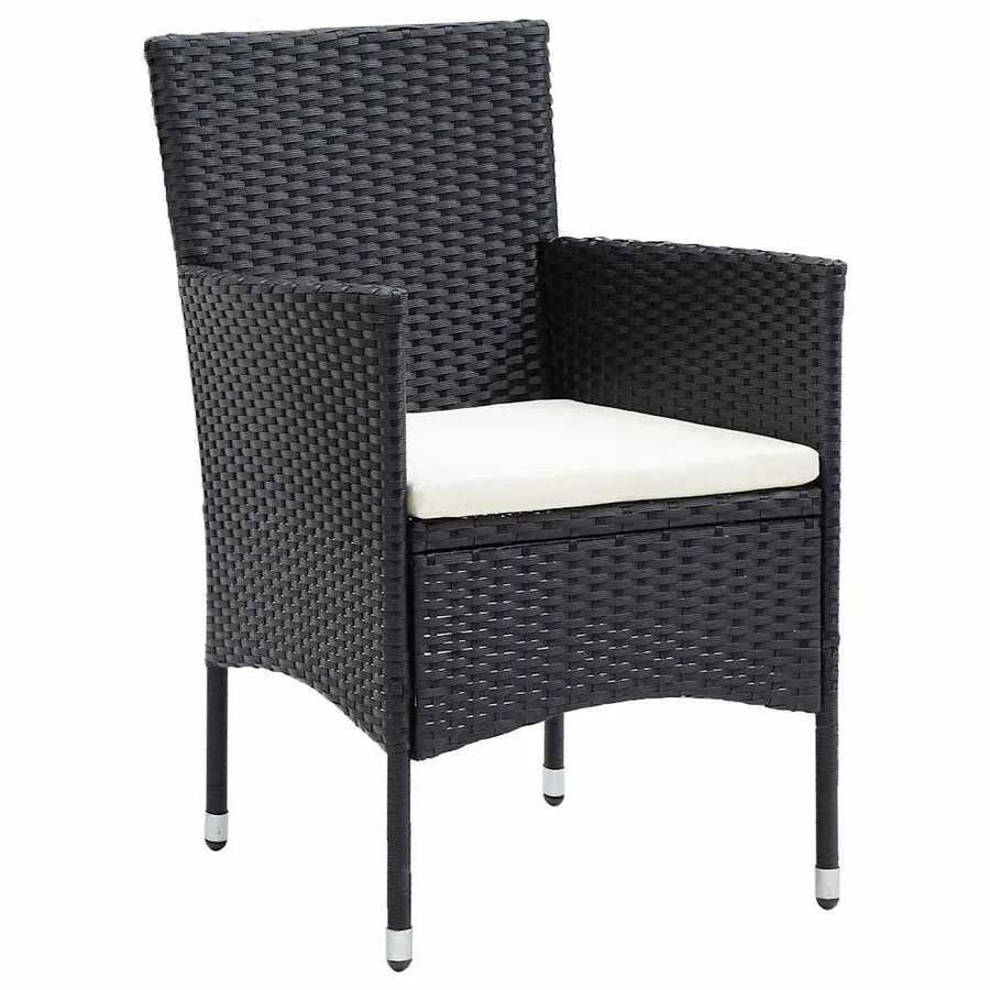 Ensemble de salle à manger pour jardin 7 pcs Noir polyrotin - 5