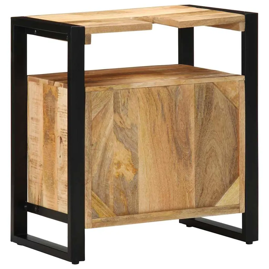 Armoire de salle de bain Marron Bois de mangue massif - 6