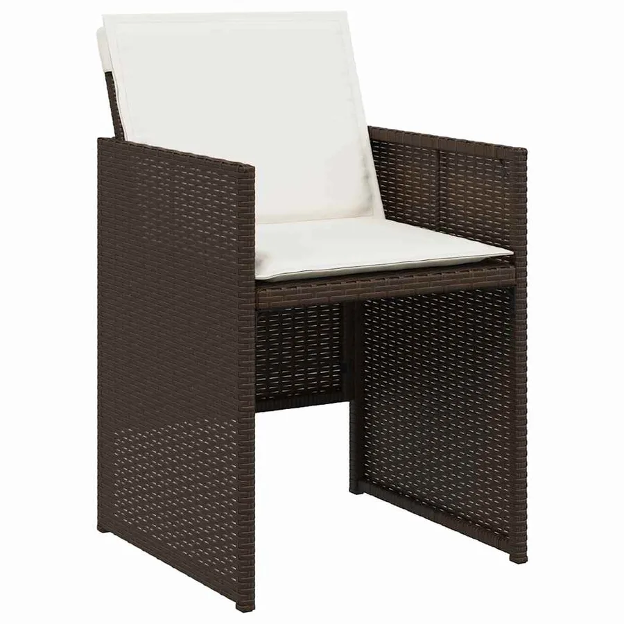 Ensemble de salle à manger pour jardin 9 pcs Marron polyrotin - 6
