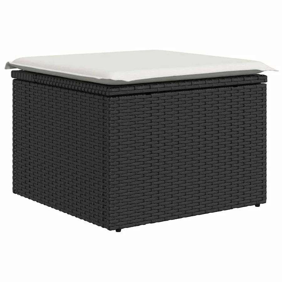 Ensemble de canapé de jardin 8 pcs Noir et Crème - 5