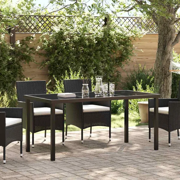 Table de Jardin Noir 160 x 80 x 73 cm Métal