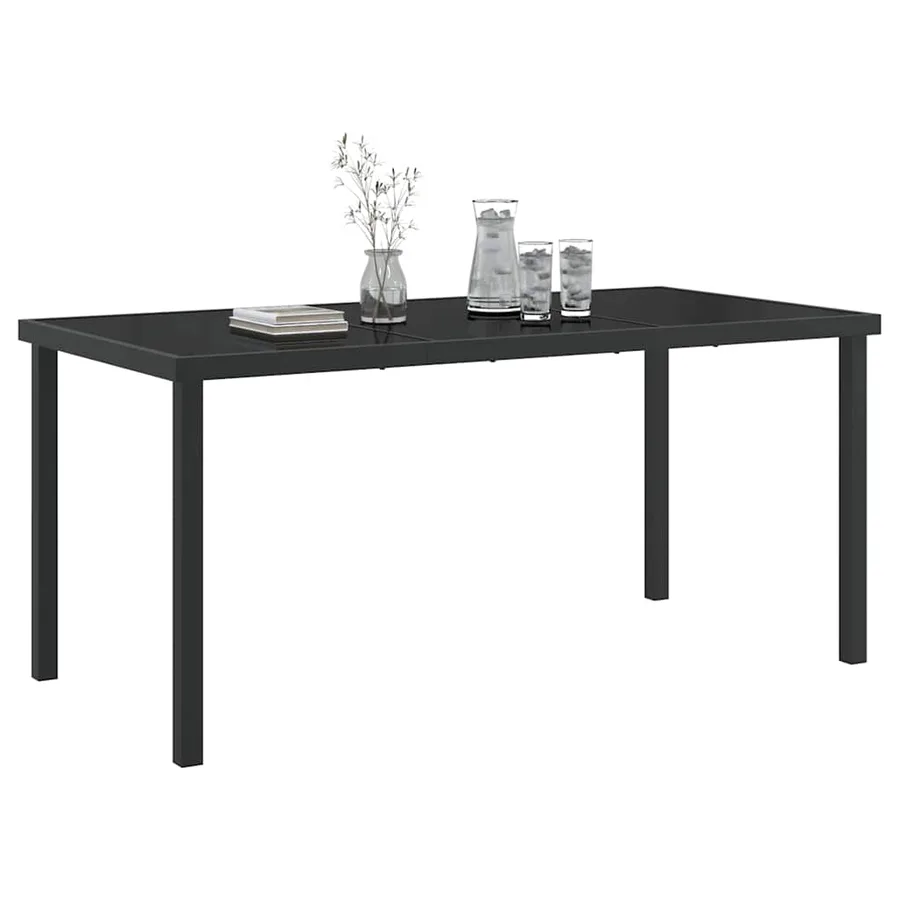 Table de Jardin Noir 160 x 80 x 73 cm Métal - 3