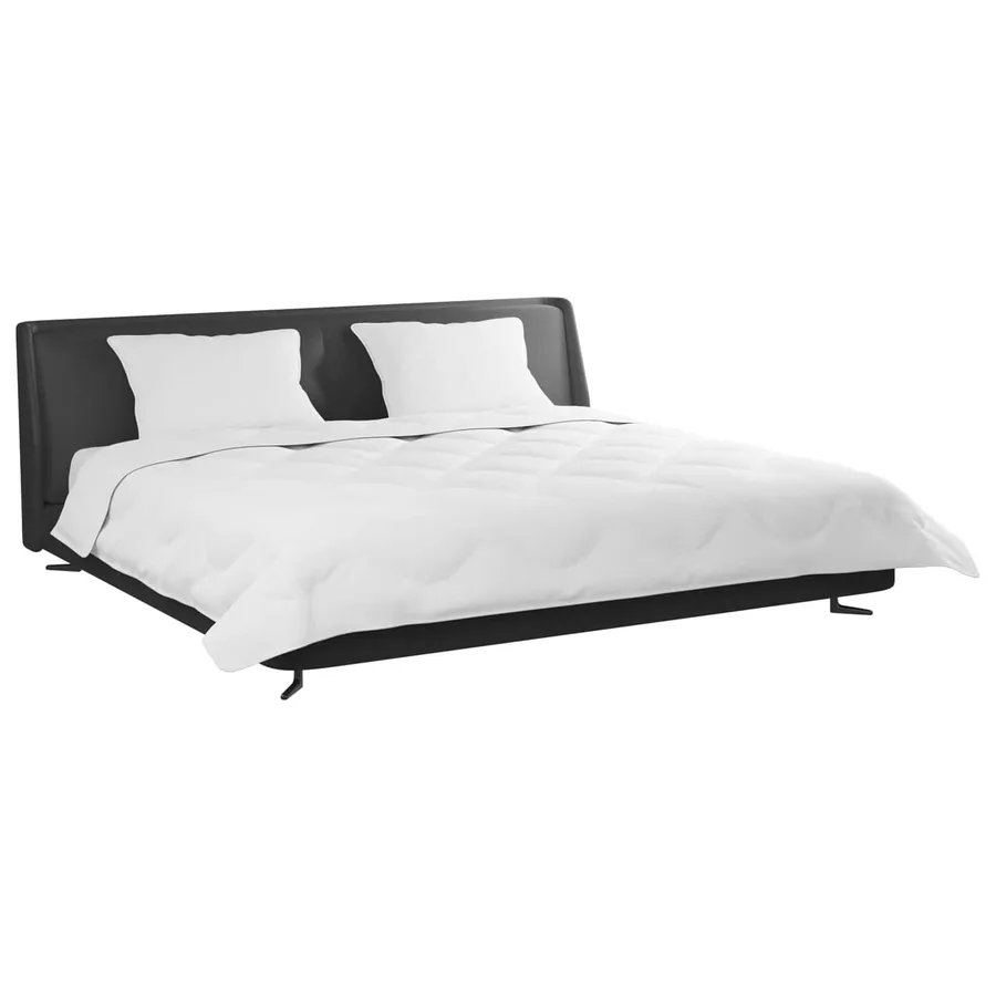 Couette avec Oreillers 3 pcs Blanc Microfibre et Plumes D'oie - 3