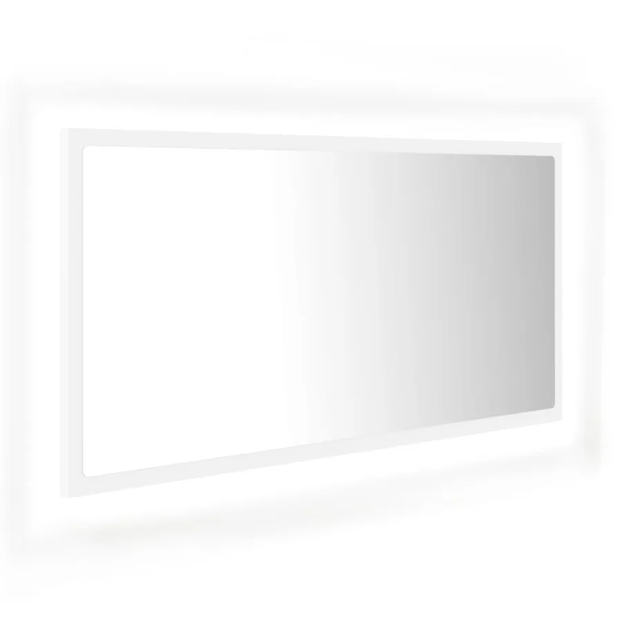 Miroir à LED de salle de bain Blanc 90x8,5x37 cm Acrylique - 2