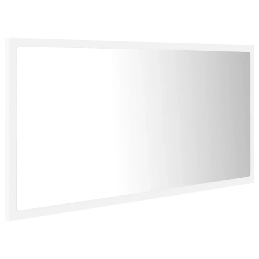 Miroir à LED de salle de bain Blanc 90x8,5x37 cm Acrylique - 4