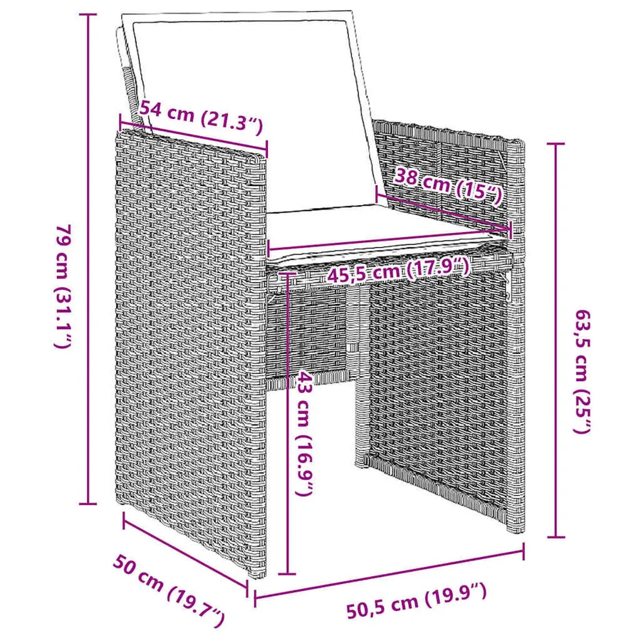 Ensemble de salle à manger pour jardin 5 pcs Gris clair - 10
