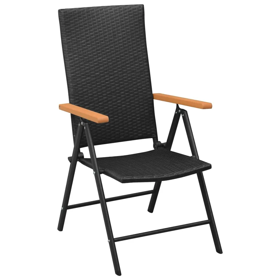 Chaises de jardin lot de 4 Résine tressée Noir - 2
