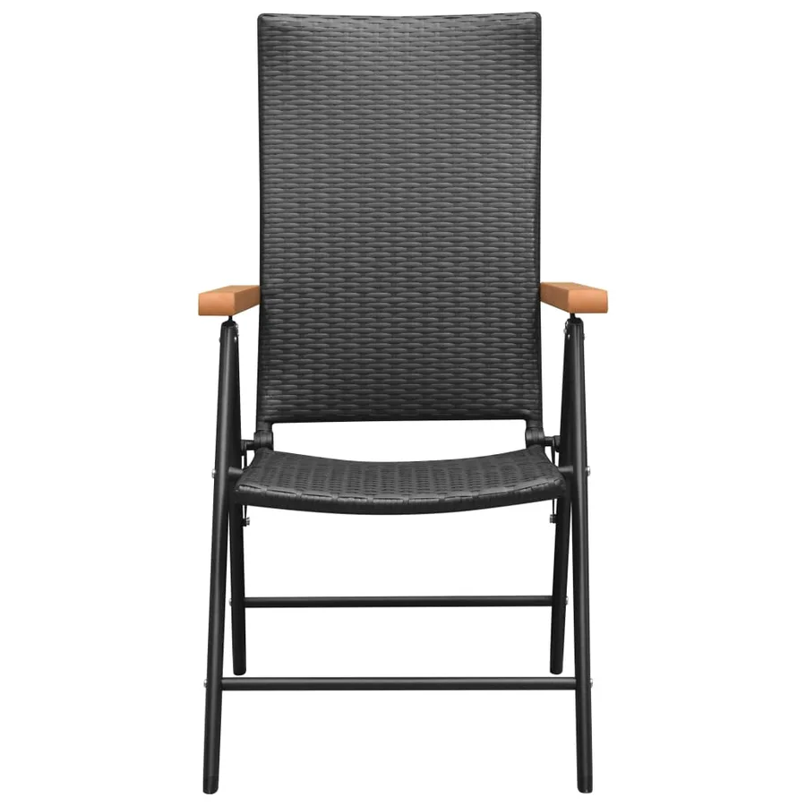 Chaises de jardin lot de 4 Résine tressée Noir - 3