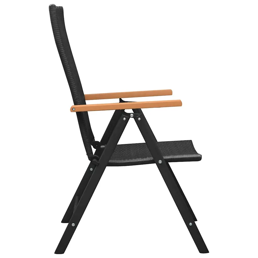Chaises de jardin lot de 4 Résine tressée Noir - 4