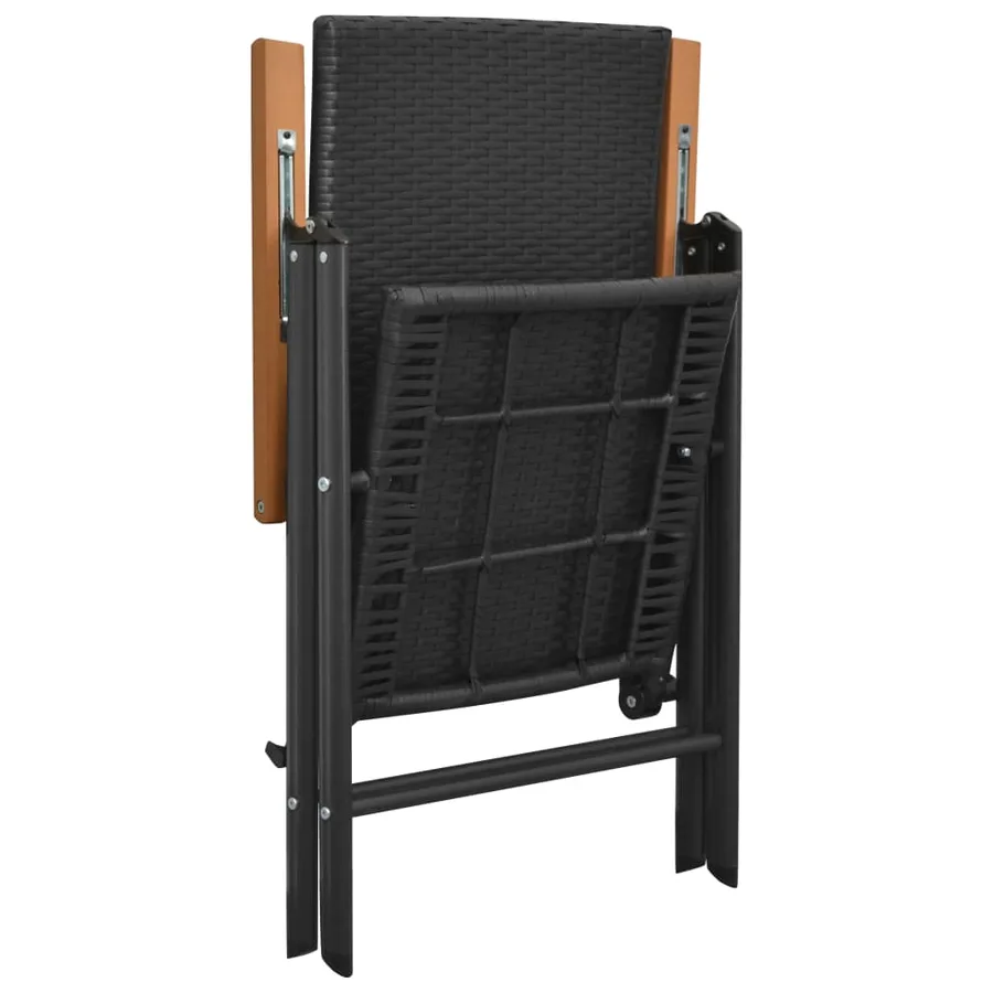 Chaises de jardin lot de 4 Résine tressée Noir - 5