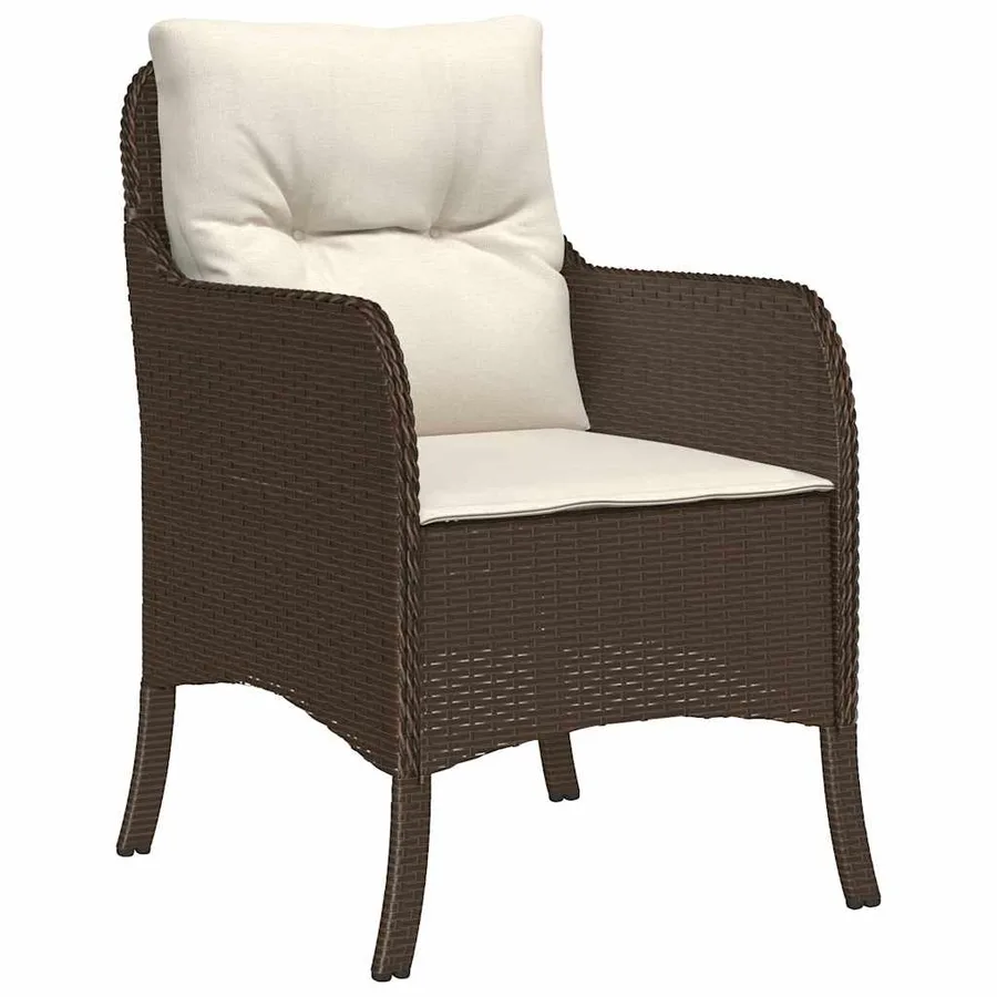 Ensemble de salle à manger pour jardin 7 pcs Marron polyrotin - 6