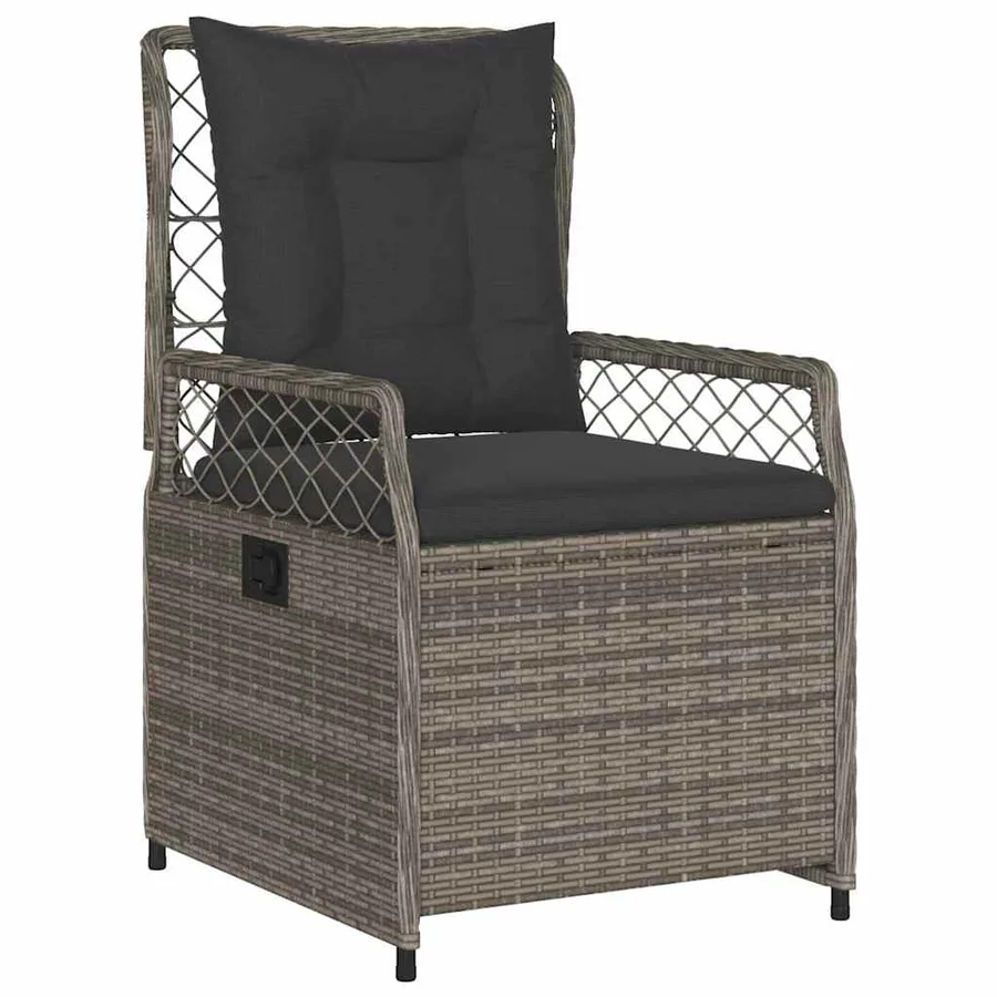 Ensemble de salle à manger pour jardin 7 pcs Gris polyrotin - 6