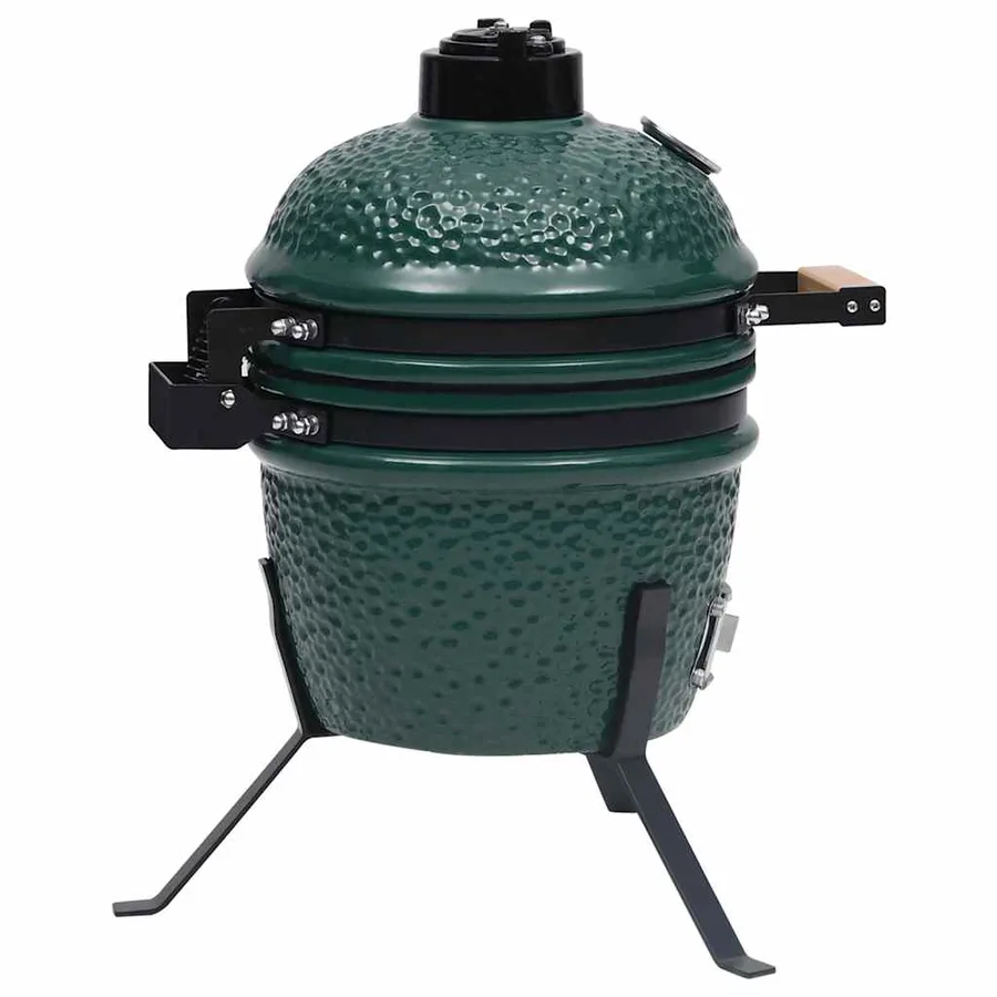 Barbecue à fumoir Kamado 2-en-1 Céramique 56 cm Vert - 5