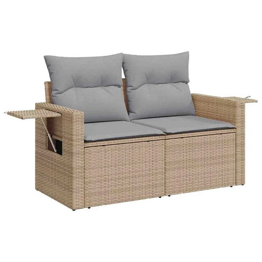Ensemble de canapé de jardin 13 pcs Beige et Gris clair - 6