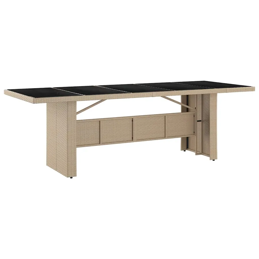 Ensemble de salle à manger pour jardin 11 pcs Beige polyrotin - 5