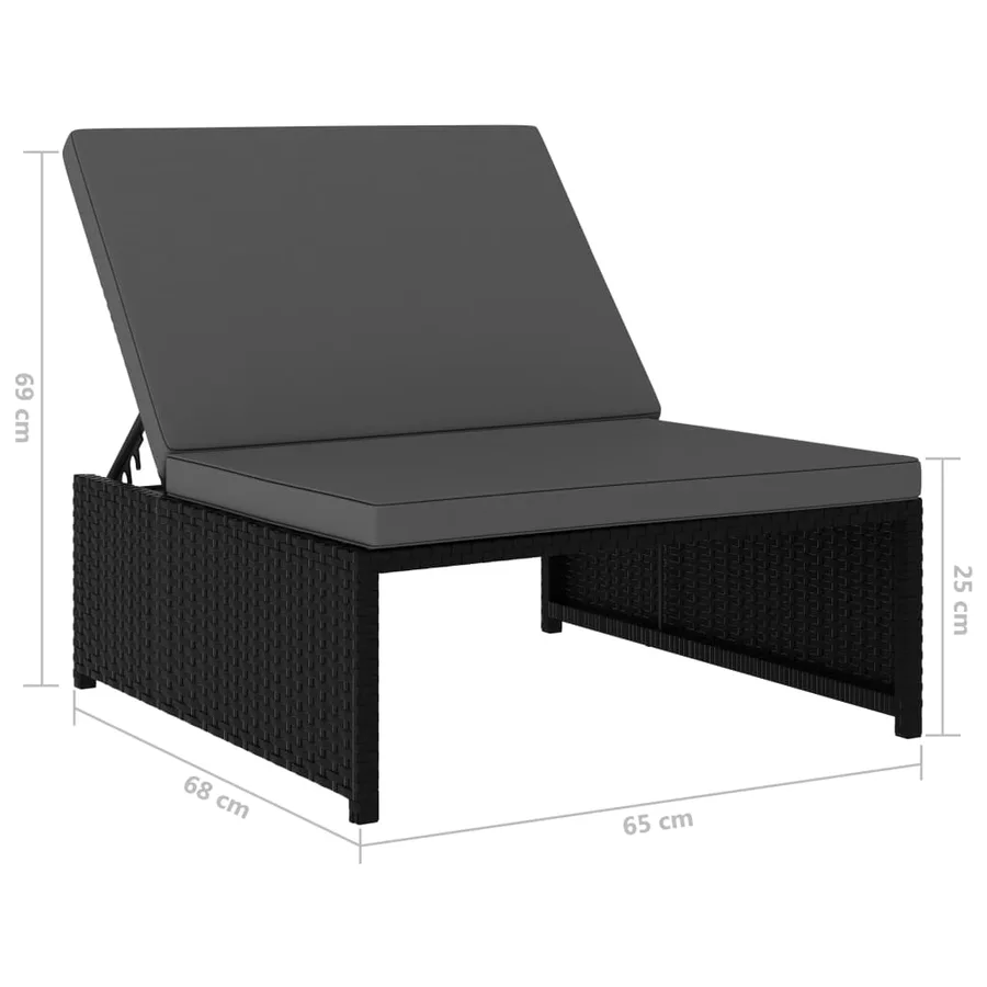 Chaises inclinables de jardin lot de 2 et table résine tressée - 11