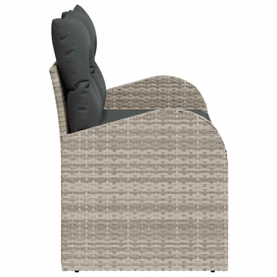Canapé de jardin Gris clair 124 x 62 x 69cm polyrotin - 6