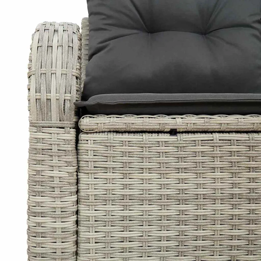 Canapé de jardin Gris clair 124 x 62 x 69cm polyrotin - 7