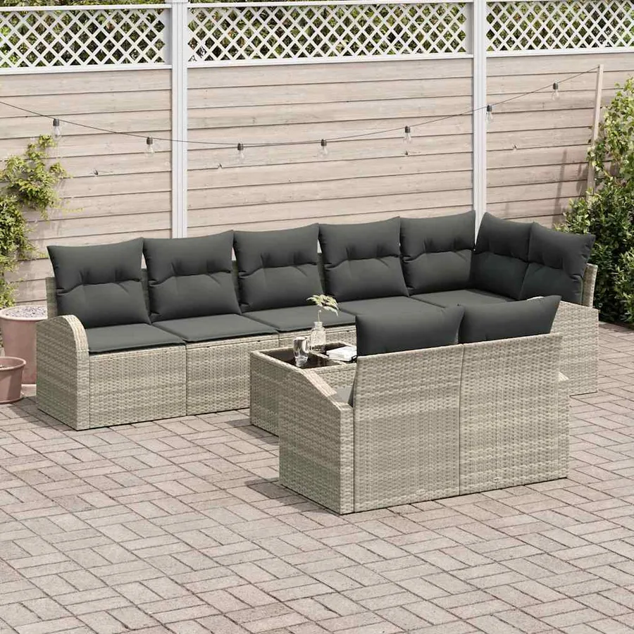 Ensemble de canapé de jardin Gris clair 55 x 55 x 37 cm - 3