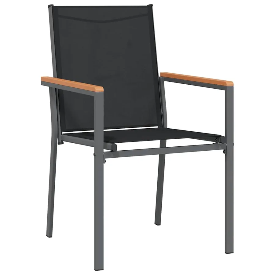Ensemble de salle à manger pour jardin 3 pcs Noir - 6