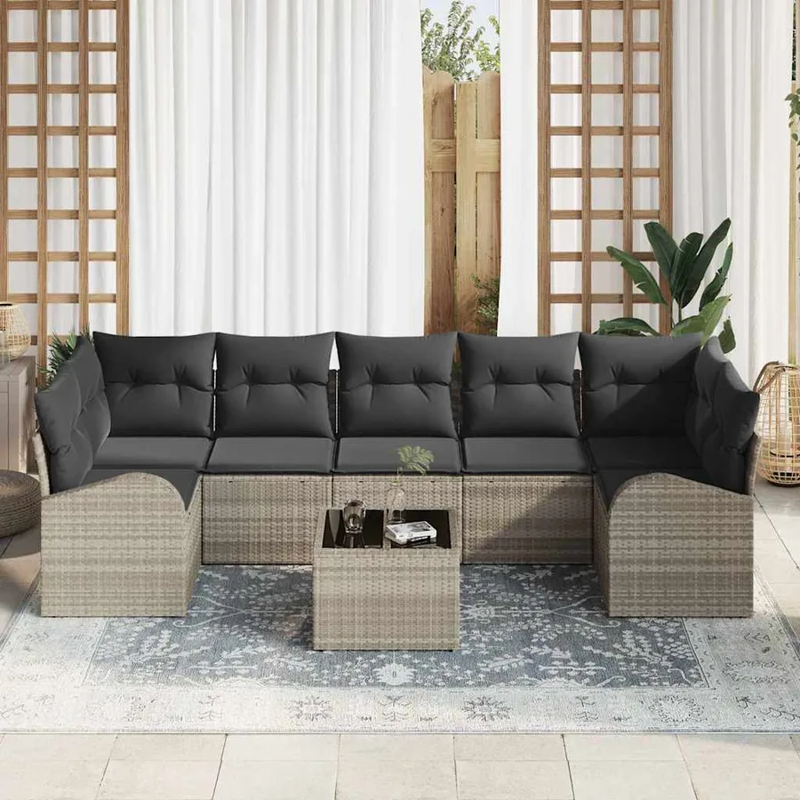 Ensemble de canapé de jardin Gris clair 55 x 55 x 37 cm - 3