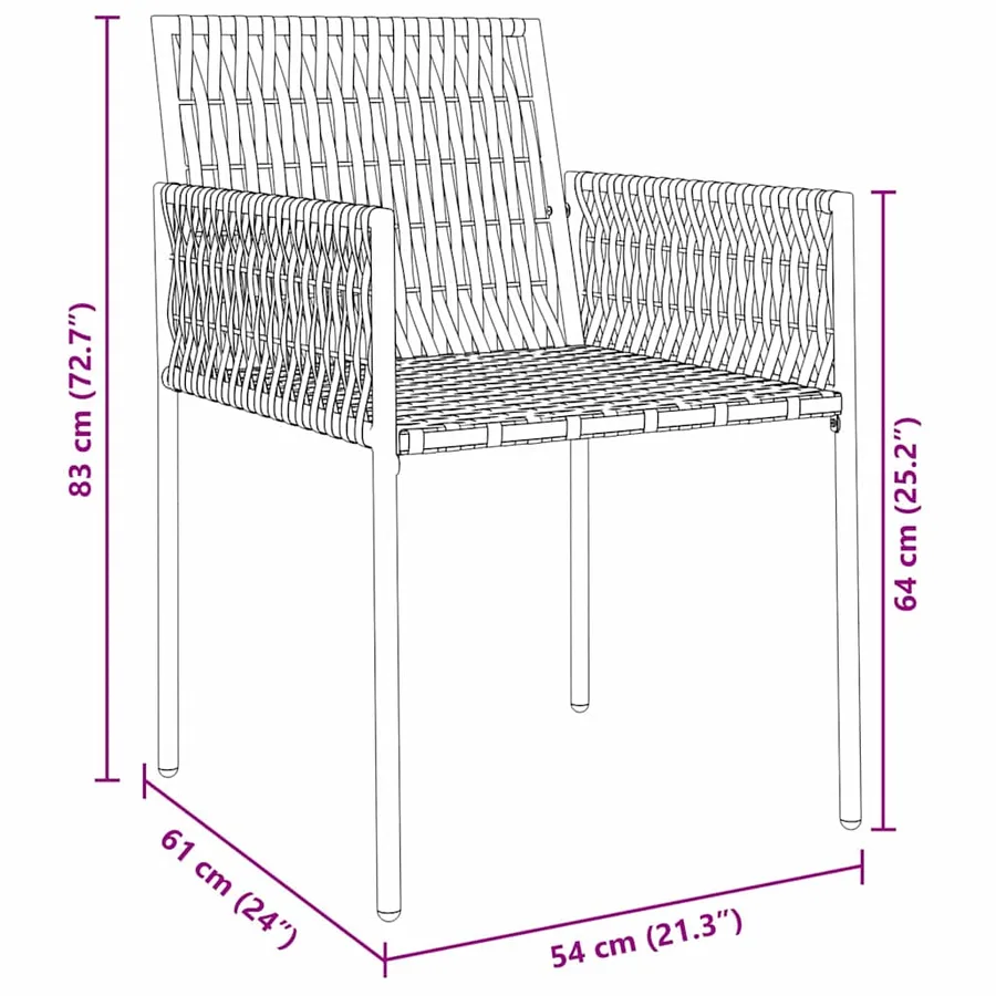 Ensemble de salle à manger pour jardin 5 pcs Noir et gris - 10