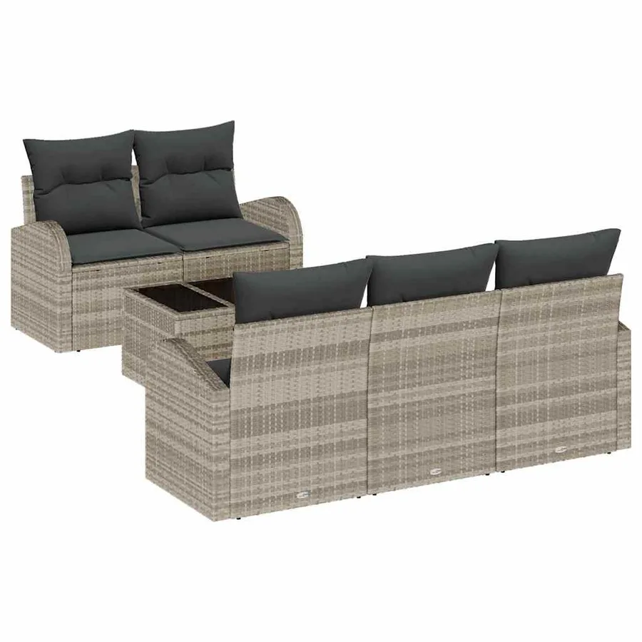 Ensemble de canapé de jardin Gris clair 55 x 55 x 37 cm - 2