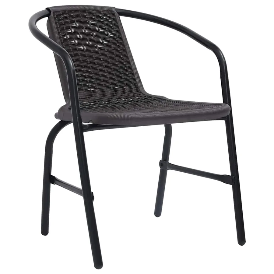 Ensemble de salle à manger pour jardin 3 pcs Noir - 6