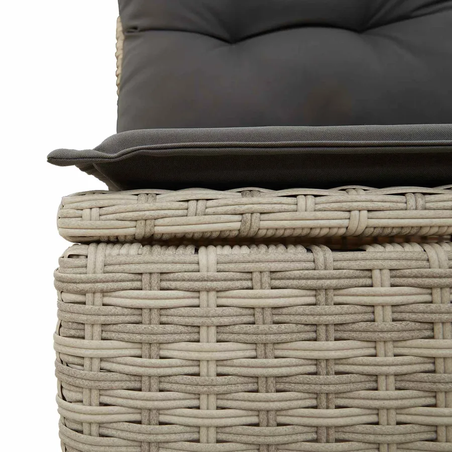 Ensemble de Canapés avec coussin 6 pcs Gris clair polyrotin - 2