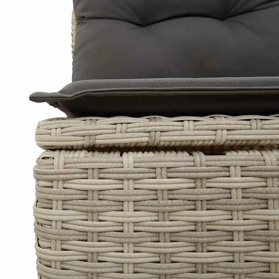Ensemble de Canapés avec coussin Gris clair polyrotin - 9
