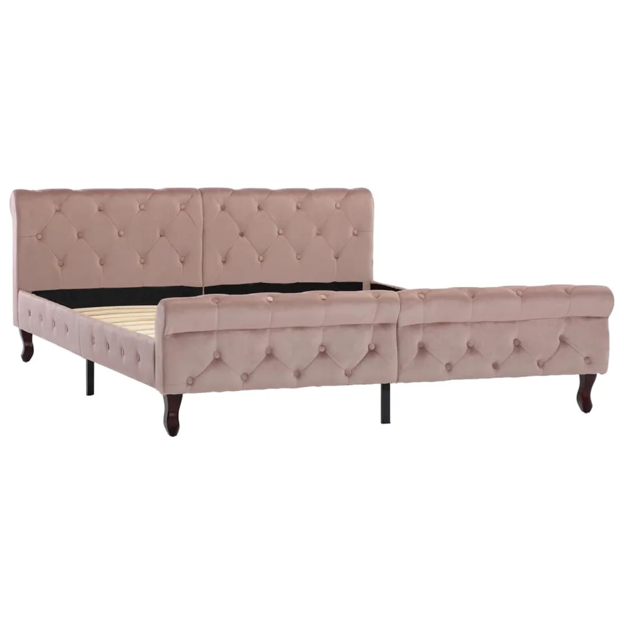 Cadre de lit sans matelas Rose Velours 160x200 cm - 2