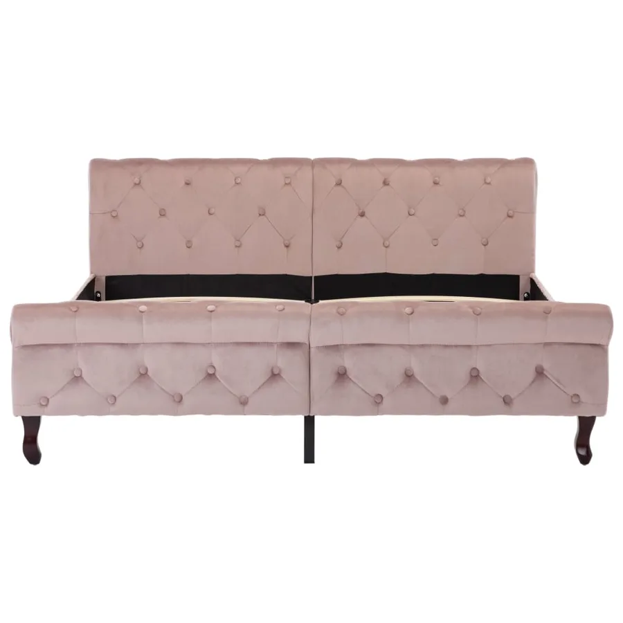 Cadre de lit sans matelas Rose Velours 160x200 cm - 3