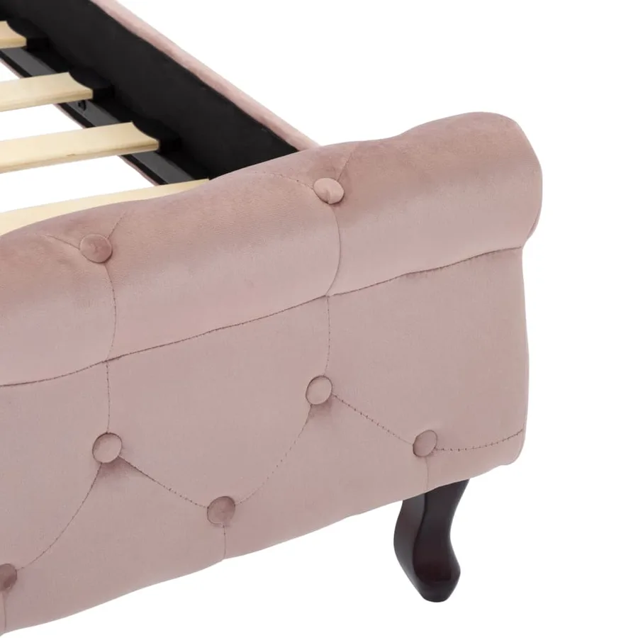 Cadre de lit sans matelas Rose Velours 160x200 cm - 6