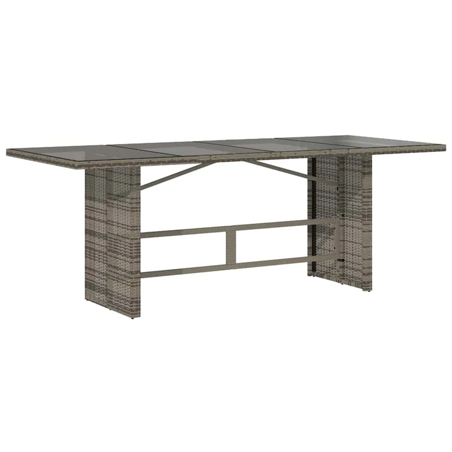 Ensemble de salle à manger pour jardin 7 pcs Gris polyrotin - 5