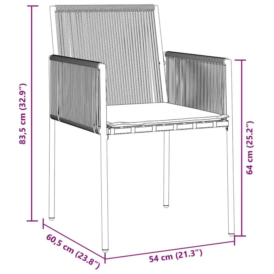 Ensemble de salle à manger pour jardin 5 pcs Noir Rotin PE - 10