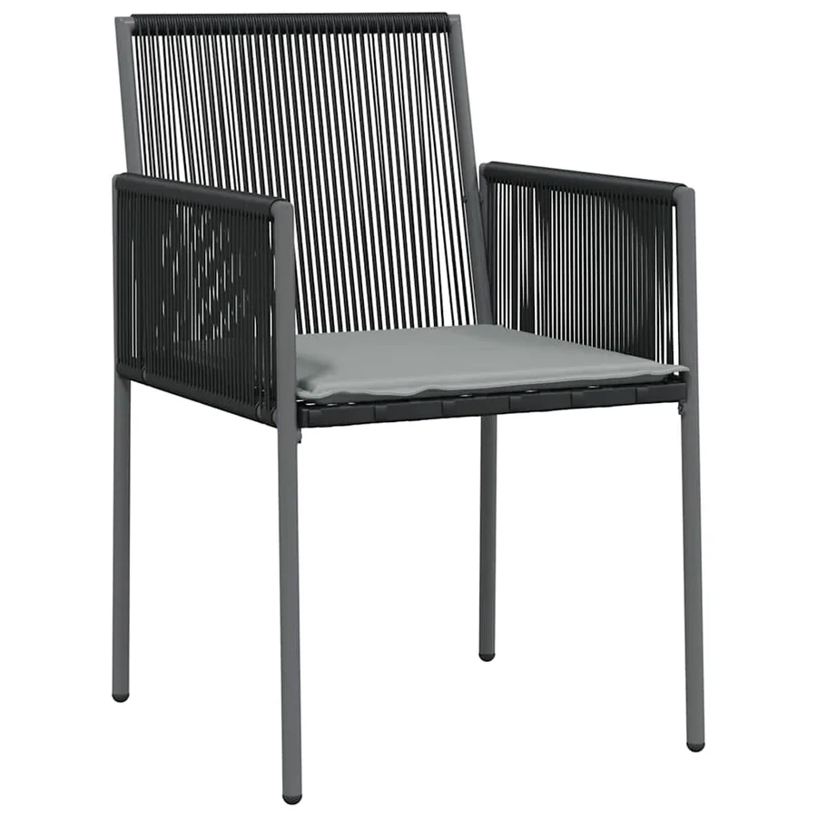 Ensemble de salle à manger pour jardin 5 pcs Noir Rotin PE - 6