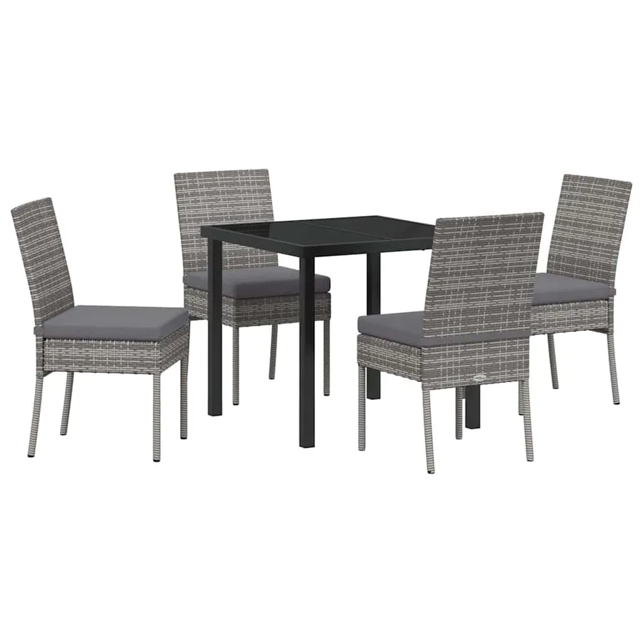 Ensemble de salle à manger pour jardin 5 pcs Gris - 2