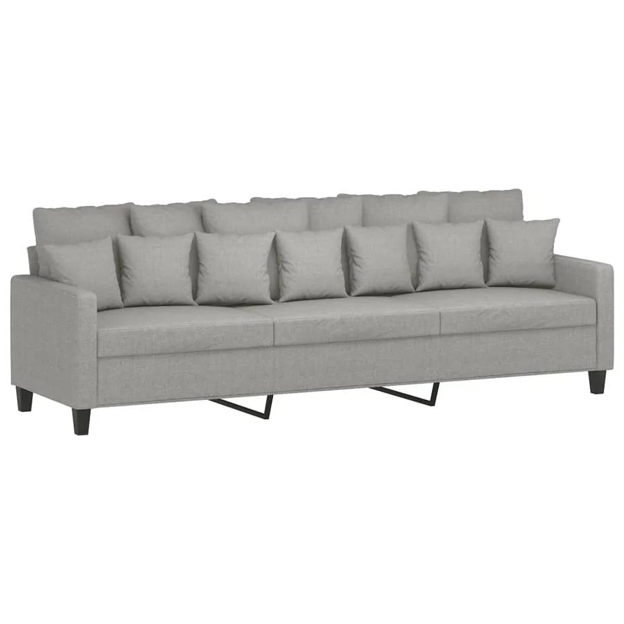 Canapé à 3 places Gris clair 210 cm Tissu - 2