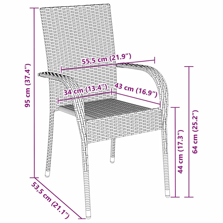 Ensemble de salle à manger pour jardin 3 pcs Marron - 8