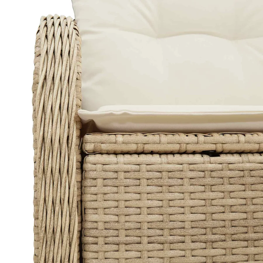 Canapé de jardin avec coussin Beige 121 x 62 x 69cm polyrotin - 10