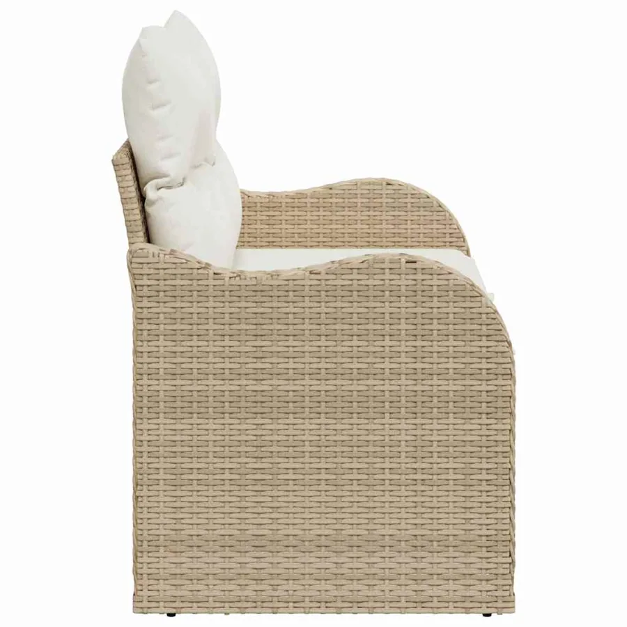 Canapé de jardin avec coussin Beige 121 x 62 x 69cm polyrotin - 7