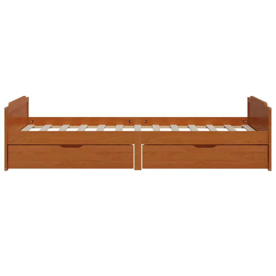 Cadre de lit sans matelas Marron miel Bois pin massif 90x200 cm - 5
