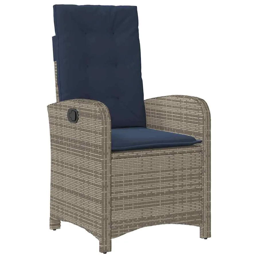 Ensemble de salle à manger pour jardin 3 pcs Gris polyrotin - 6
