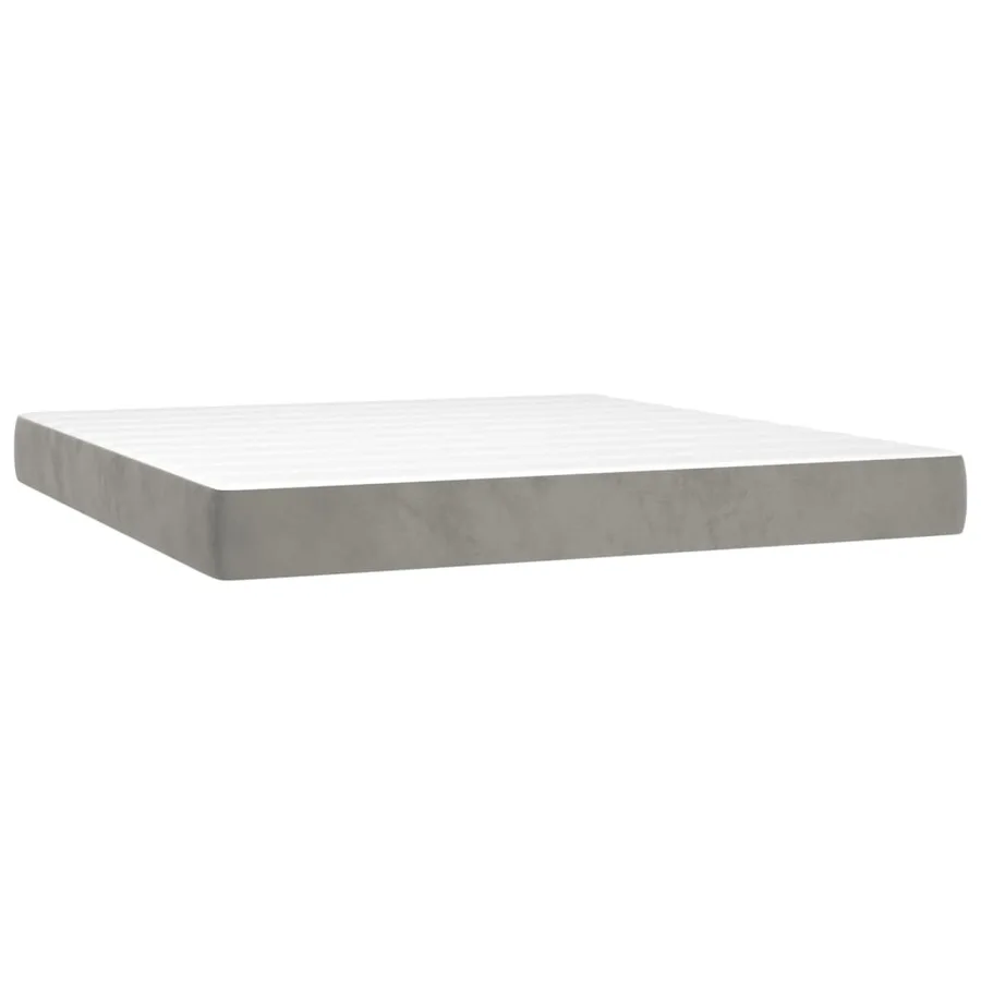 Sommier à lattes de lit et matelas Gris clair 180x200cm Velours - 5