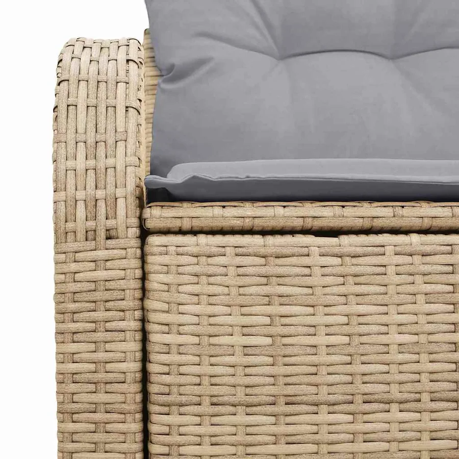 Canapé de jardin avec coussin Beige 124 x 62 x 69cm polyrotin - 6