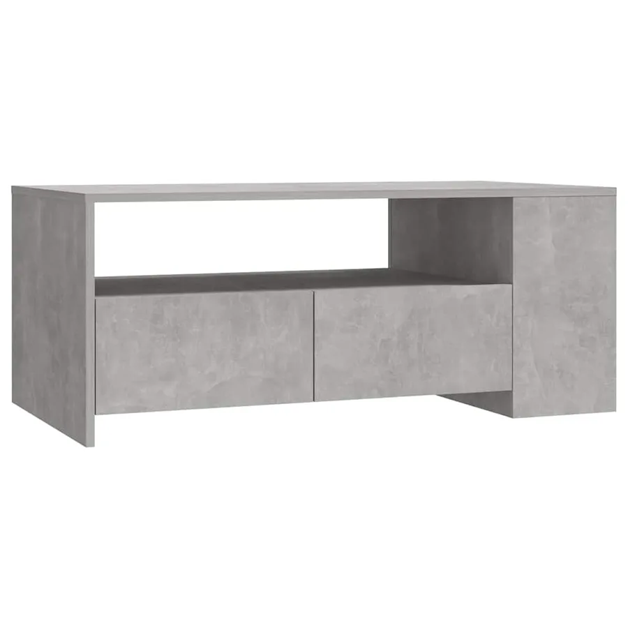 Table basse gris béton 102x55x42 cm bois d'ingénierie - 2