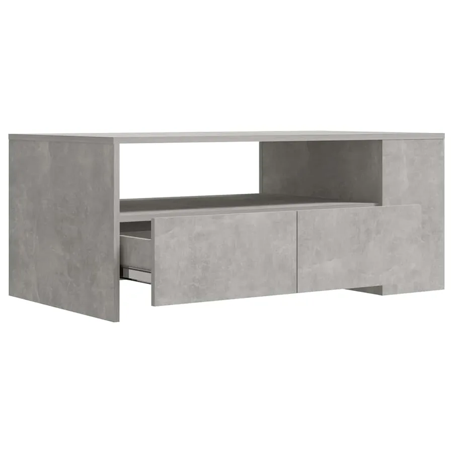 Table basse gris béton 102x55x42 cm bois d'ingénierie - 4