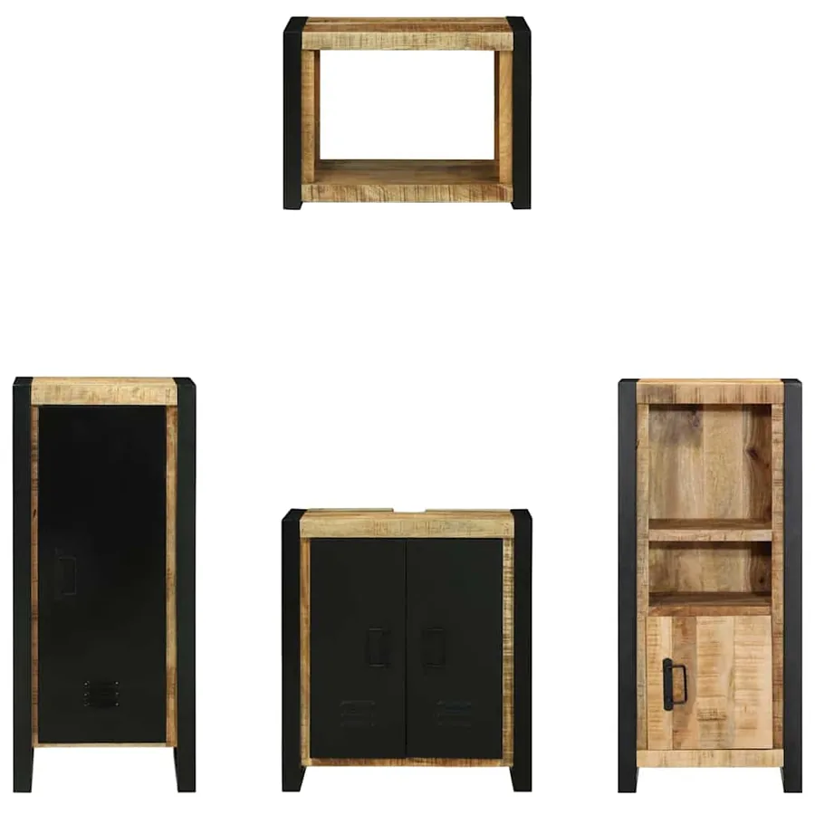 Ensemble de mobilier de salle de bain 4 pcs Bois Recyclé Solide - 8